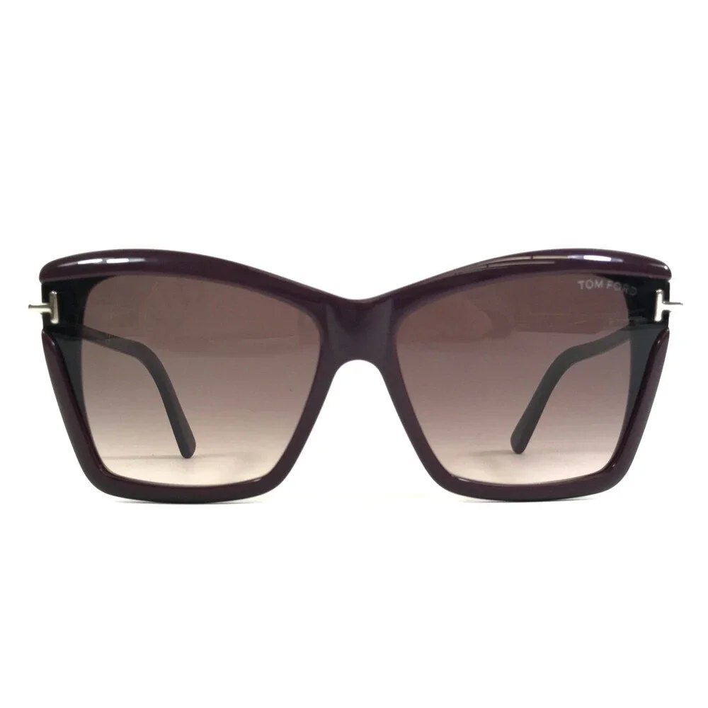 Tom Ford Sunglasses Leah TF849 83T Shiny Purple Frames w/ Purple Gradient Lenses